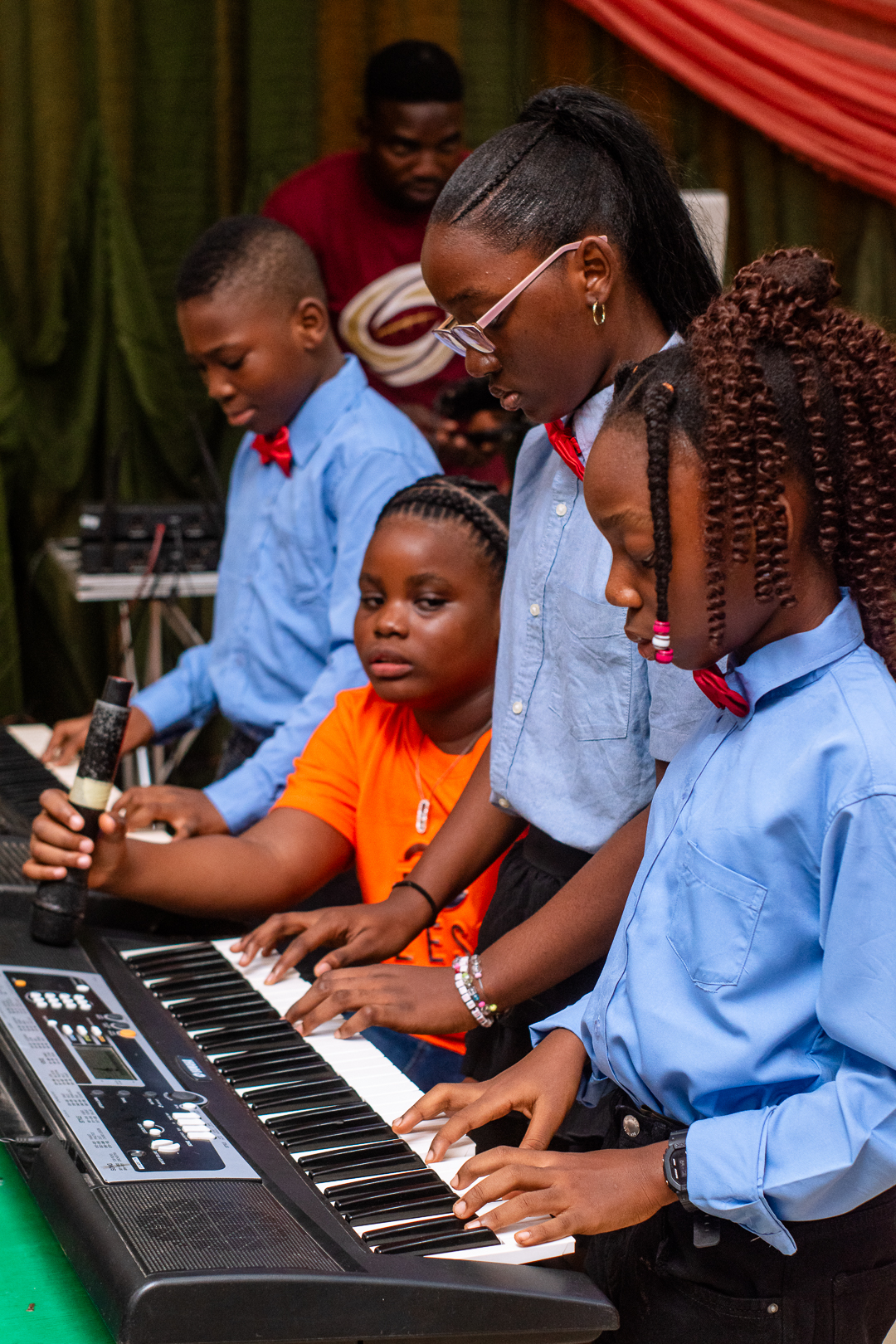 A Citacad pupil learning to play the keyboard